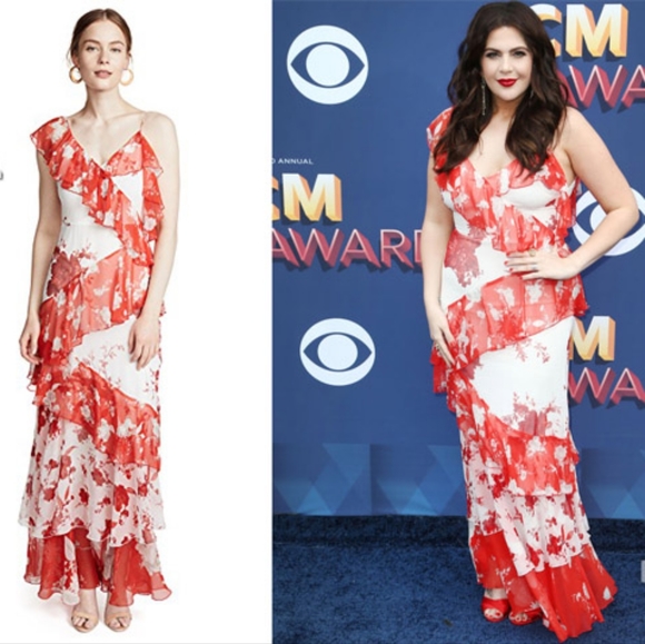 Alice + Olivia Olympia Asymmetrical Silk Maxi Dress - Picture 3 of 16